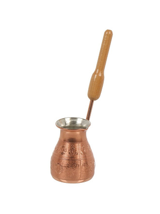 Турка 0.18 л, медь, ручка деревянная, TimA, Утро Востока, УВ-180