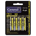 Батарейка General Lighting Systems, АА (LR6, 15A), GBAT-LR6, щелочная, 1.5 В, блистер, 4 шт, 800590 - фото 3