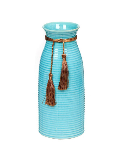 Ваза для сухоцветов керамика, настольная, 25 см, Y4-3207, бирюзовая