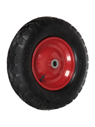 Колесо для тачки резина PR, без колпачка на ниппеле, 4.00-8, втулка D20 мм