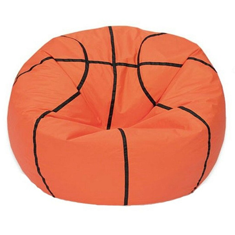 Кресло мешок для отдыха 80х80х80 см, оксфорд, оранжевый, черное, Мяч баскетбольный, МБ673