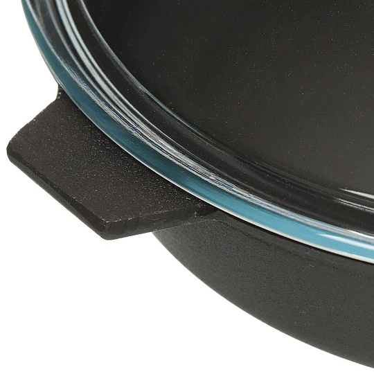 Сковорода чугун, 26 см, Камская посуда, с крышкой, индукция, ПЛЧ-1-26-60-81-6/б6062