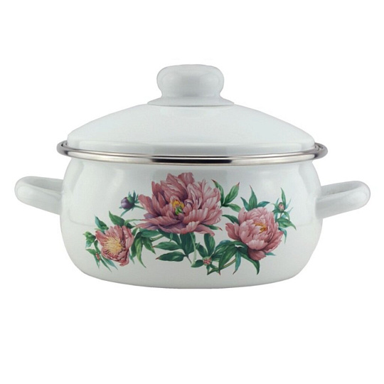 Кастрюля эмалированная сталь, 2 л, крышка сталь, Магнитогорская эмаль, 01-Д1910/6, индукция