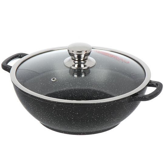 Казан алюминий, антипригарное покрытие, 4 л, Induction Гранит, с крышкой, Горница, Икн2832аг