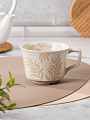 Кружка керамика, 300 мл, Ветви эко, 10х7.5 см, Y4-8986, бежевая