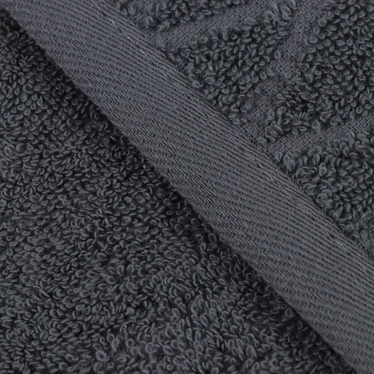 Полотенце кухонное махровое, 30х50 см, 450 г/м2, 100% хлопок, Barkas, Ромбы, темно-серое, Узбекистан