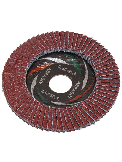 Круг лепестковый торцевой КЛТ2 для УШМ, LugaAbrasiv, диаметр 115 мм, посадочный диаметр 22 мм, зернистость A40, шлифовальный