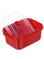 Контейнер пищевой пластик, 2 л, 22.5х15.5х9.5 см, красный, прямоугольный, с клапаном, DDStyle, 31203 - фото 3