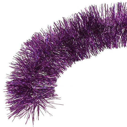 Мишура 1.8 м, 5 слоев, на проволоке, фиолетовая, диаметр 100 мм, Xmas Dream, 5-180-10