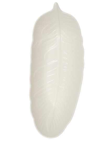 Салатник керамика, 35х14х8 см, Белый лист, B010392