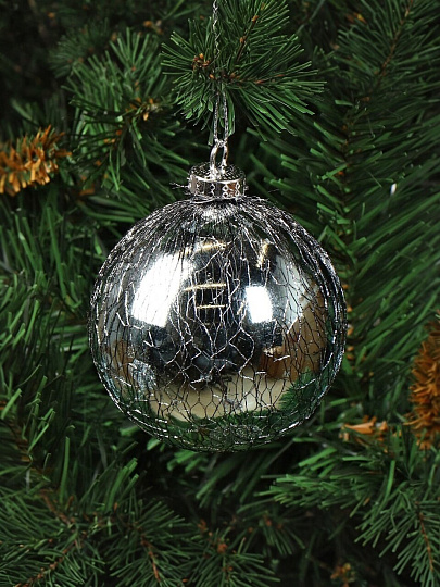 Елочный шар серый, 8 см, SYPMQA-102113