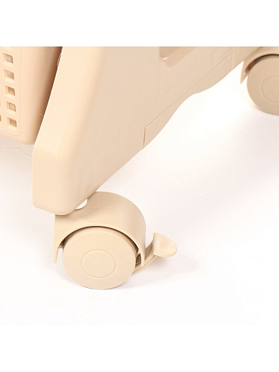 Полка универсальная, пластик, 4 секции, 39.5х26х122.8 см, на колесах, латте, Violet, Лофт, 770420