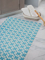 Коврик для ванной, антискользящий, 0.65х15 м, вспененный ПВХ, ромбы на синем, Homemat Aquatic, 24C - фото 2