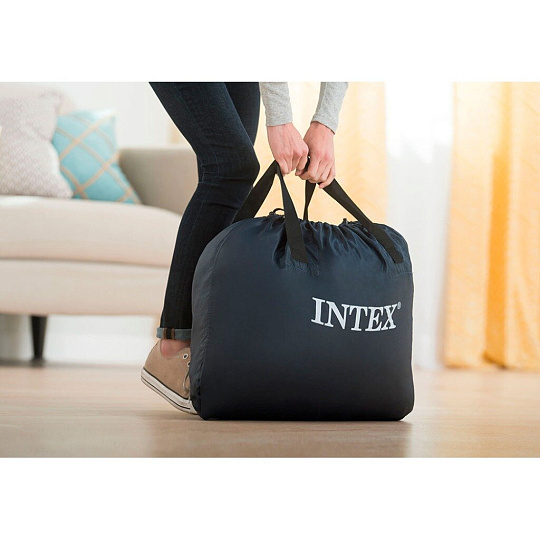 Кровать надувная Intex, 236х152х86 см, Queen ultra plush, 64448ND, насос встроенный, электрический, флокированная, 273 кг