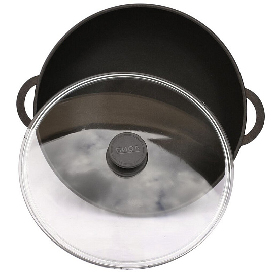 Сковорода-вок литой алюминий, d32 см, антипригарное покрытие, Биол, с крышкой, 3203ПС