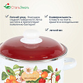 Кастрюля эмалированная сталь, 3 л, крышка сталь, цилиндрическая, СтальЭмаль, Черешня, 6RD181M, белоснежная - фото 9