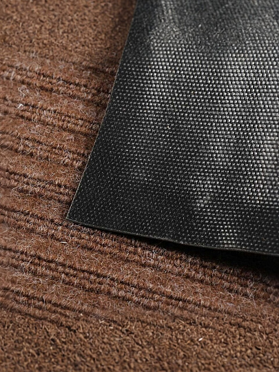 Коврик грязезащитный, 50х80 см, прямоугольный, полиэстер, ПВХ, ребристый, коричневый, 35-042/w