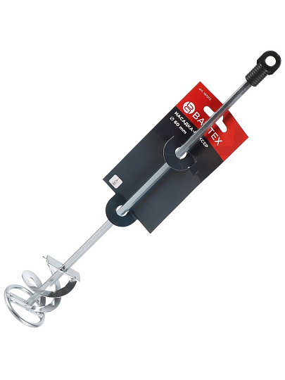 Насадка-миксер для красок и строительных смесей, плоские лопасти, диаметр 60х400х8 мм, оцинкованная, Bartex, 4211 Z