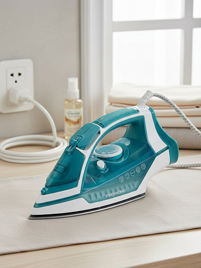 Утюг Редмонд, IR1606, 2600 Вт, керамика, вертикальное отпаривание, противокапельная система, паровой удар, самоочистка, антинакипь, 1.9 м, бирюза