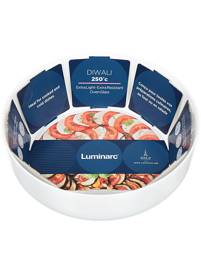 Форма для запекания стекло, 22х22 см, круглая, Luminarc, Diwali, N3273