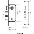 Замок врезной Аллюр, 103/3-61А(1203) AC, 6801, ручка в комплекте, цилиндровый, мал.корпус, старая медь - фото 4