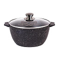 Кастрюля алюминий, антипригарное покрытие, 5 л, с крышкой, крышка стекло, Мечта, Гранит black, 45802 - фото 2