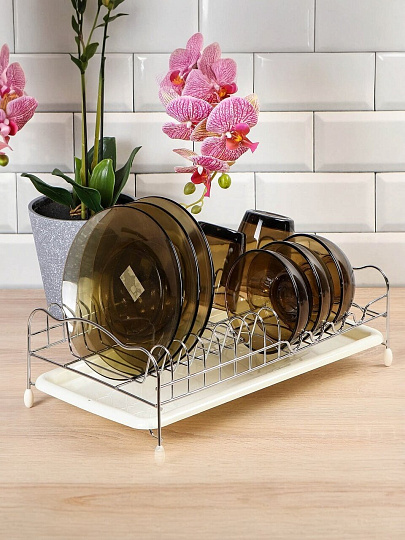 Сушилка для посуды, металл, с поддоном, 24х39х14 см, Y8-2768