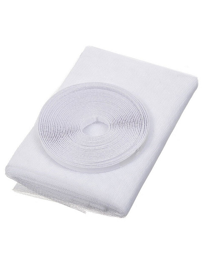 Сетка москитная для окон, 1.1х1.3 м, самоклеющаяся лента, белая, YTWS011A