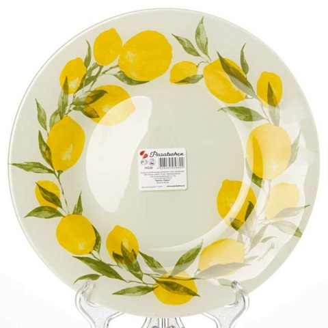 Тарелка обеденная, стекло, 26 см, круглая, Lemon, Pasabahce, 10328SLBD36