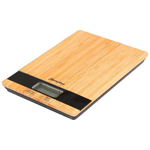 Весы кухонные электронные, бамбук, Матрена, МА-039, платформа, точность 1 г, до 5 кг, LCD-дисплей, 00716