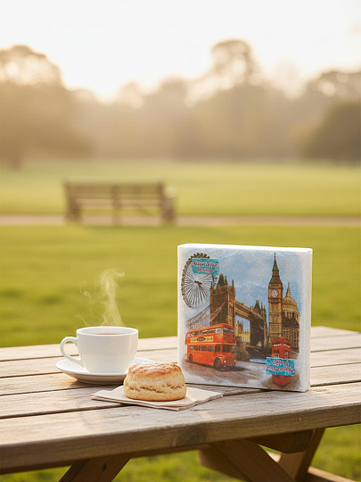 Салфетки бумажные New Line, Design, Лондон, 20 шт, 3 сл, 33х33 см