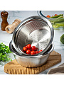Набор салатник и дуршлаг нержавеющая сталь, круглый, 26х11 см, Y4-8686
