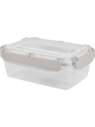 Контейнер пищевой пластик, 1.4 л, 21.5х15.1х7.5 см, пепельный жемчуг, прямоугольный, Plast team, Bergen, PT104510024