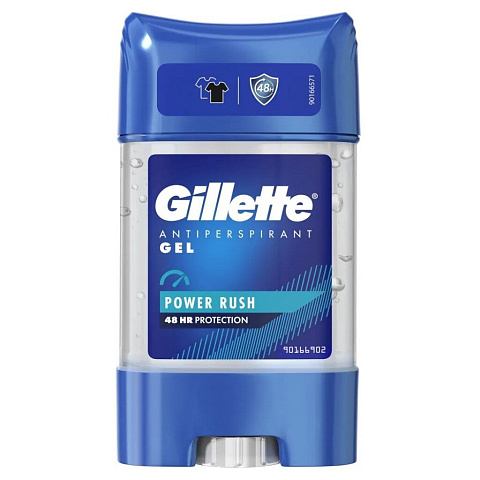 Дезодорант Gillette, Power Rush Антиперспирант, для мужчин, гель, 70 мл