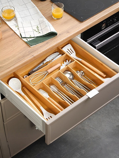 Подставка для столовых приборов, бамбук, прямоугольная, 34.5х50.8х44.5х6.4 см, CT08034B