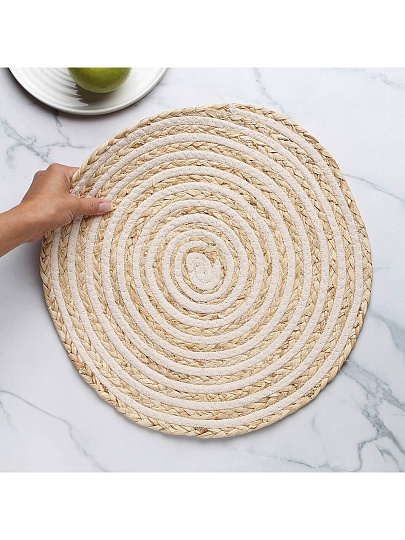 Салфетка сервировочная полимер, 38 см, круглая, улитка, Y4-9633