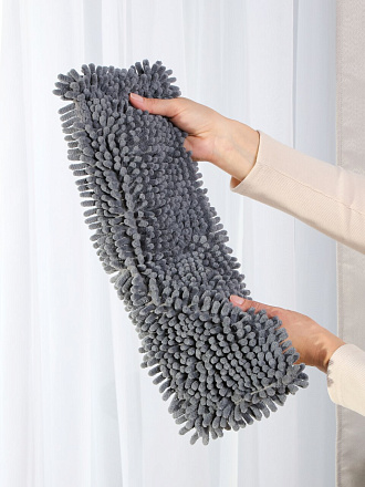 Сменный блок для швабры микрофибра, 42х12 см, вермишель, прямоугольный, серый, Марья Искусница, 23-A05С