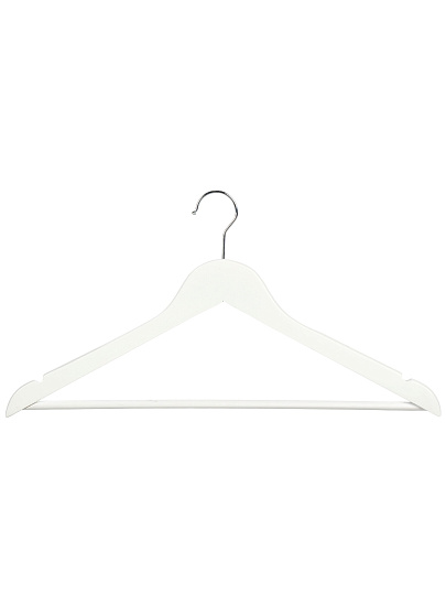 Вешалка-плечики для одежды, 44.5 см, дерево, с перекладиной, белое дерево, Марья Искусница, LH002W