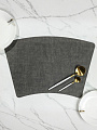 Салфетка для стола экокожа, 48х32 см, серая, Y4-8325