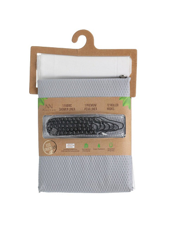 Штора для ванн 180х180 см, полиэстер, ЭВА, серая, A310017