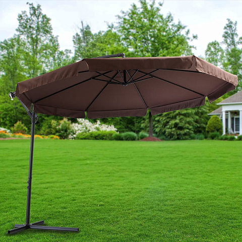 Зонт садовый 3х3х2.5 м, кофейный, со стальной опорой, Green Days