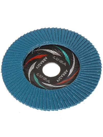 Круг лепестковый торцевой КЛТ2 для УШМ, LugaAbrasiv, диаметр 125 мм, посадочный диаметр 22 мм, зернистость ZK100, шлифовальный