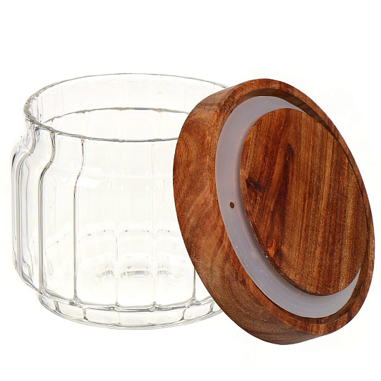 Банка для сыпучих продуктов, стекло, 0.25 л, 9х7 см, с крышкой, Y4-6544