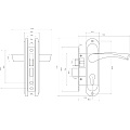 Замок врезной Стандарт, 132/50B, 4856, ручка в комплекте, цилиндровый, вертушка AС, старая медь - фото 4