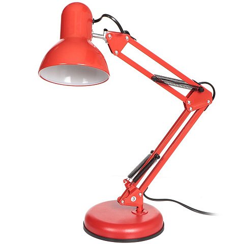 Светильник настольный на подставке, E27, 40 Вт, красный, абажур красный, Lofter, МТ-406B-red