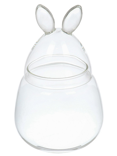 Ваза для конфет стекло, с крышкой, 0.8 мл, 11.4х19.5 см, Bunny, Glasserie, GL303