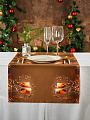 Дорожка для стола 45х180 см, 100% хлопок, 200 г/м2, Праздничный стол Бокалы шампанского на золотом, AI-1504050