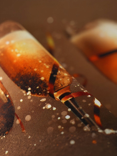 Дорожка для стола 45х180 см, 100% хлопок, 200 г/м2, Праздничный стол Бокалы шампанского на золотом, AI-1504050