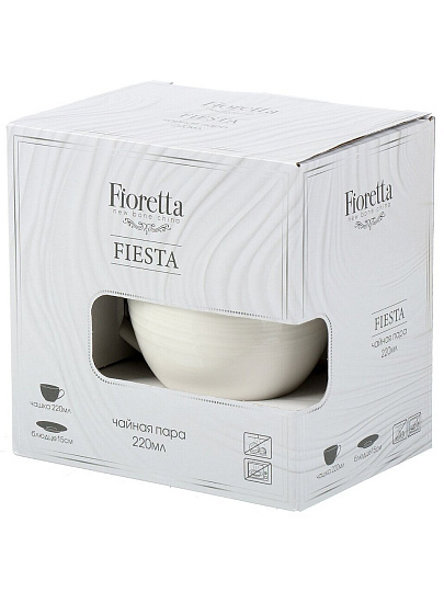 Чайная пара фарфор, 2 предмета, на 1 персону, 220 мл, Fioretta, Fiesta, TDS725, белая