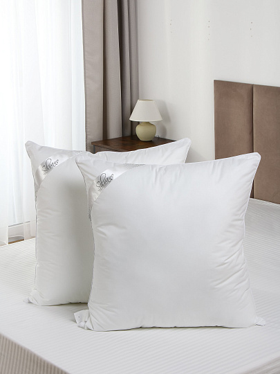 Подушка 70 х 70 см, Лебяжий пух, чехол тик, на молнии, Silvano, ПЛП-77